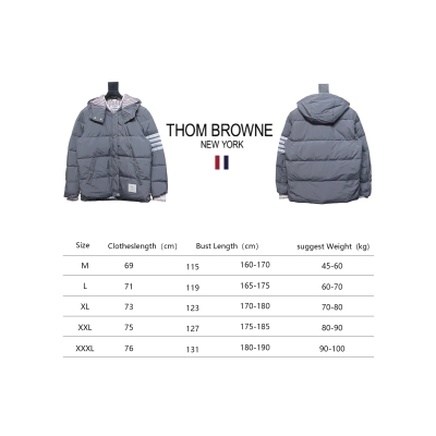 Thom Browne Classic Four-Bar Webbing Down Jacket Grey 02