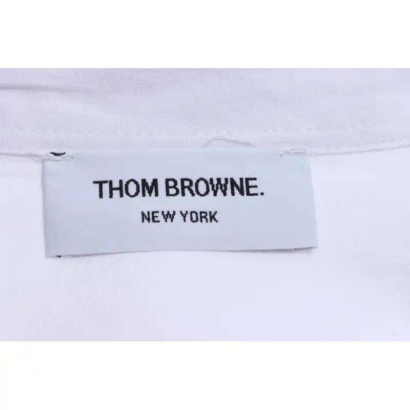 Thom Browne Classic Placket Web Long Sleeve Shirt