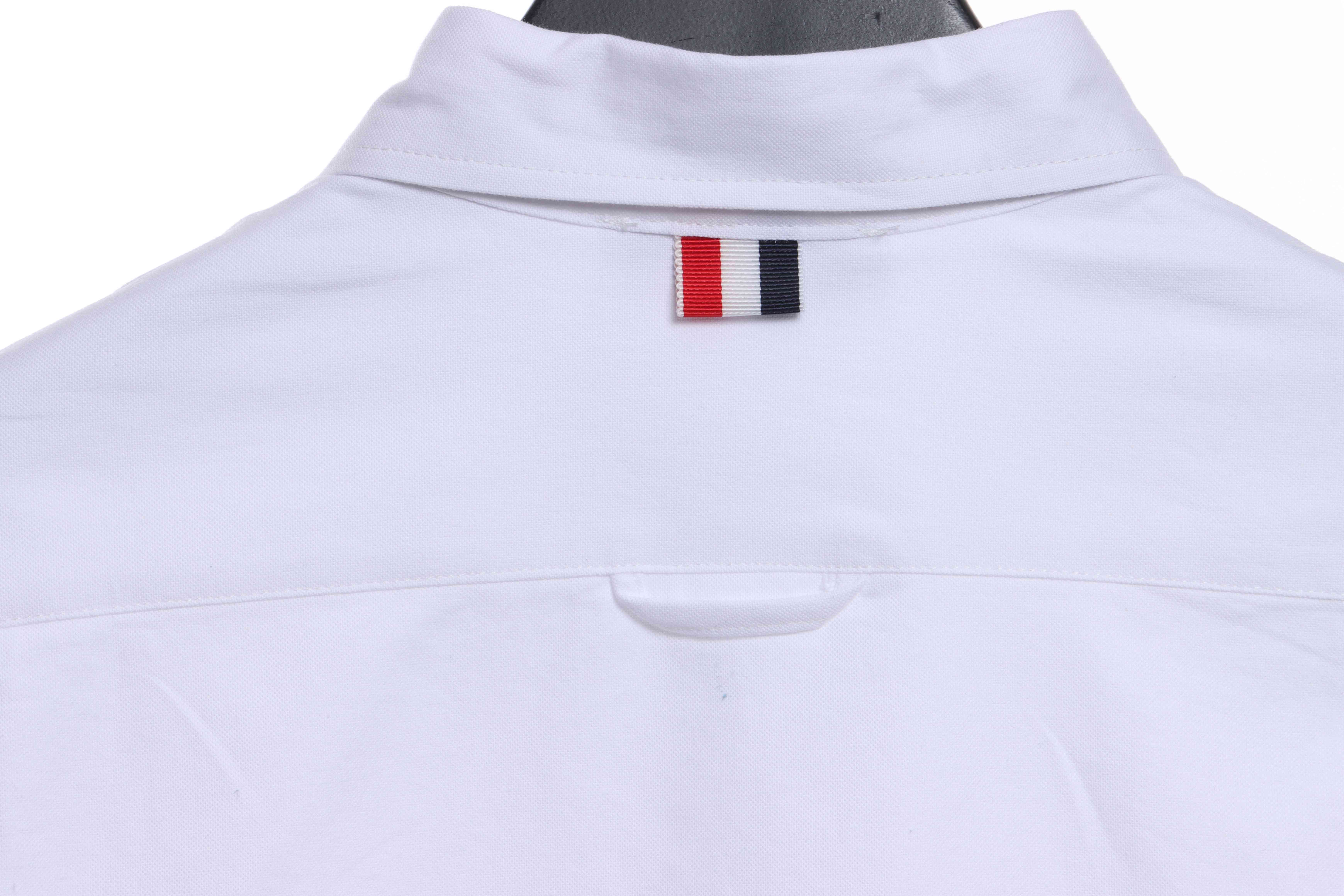 Thom Browne Classic Placket Web Long Sleeve Shirt