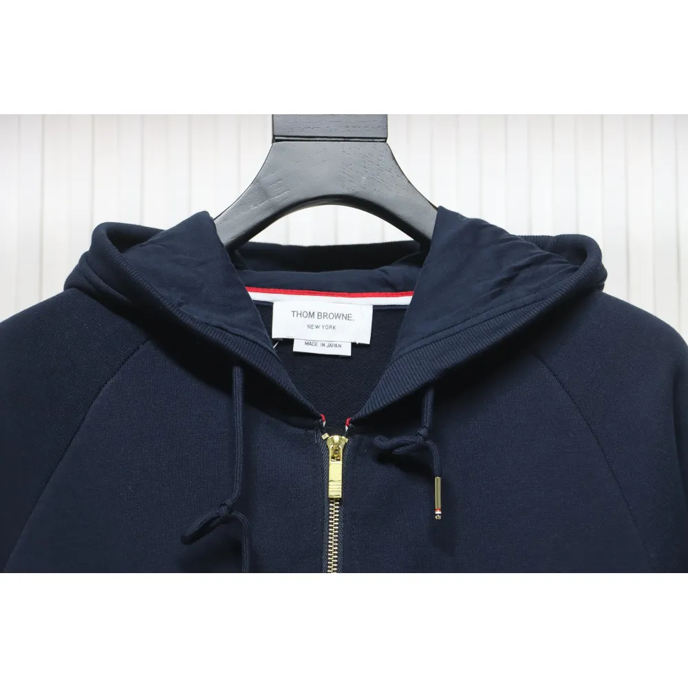 Thom Browne Classic Zip Hoodie Blue