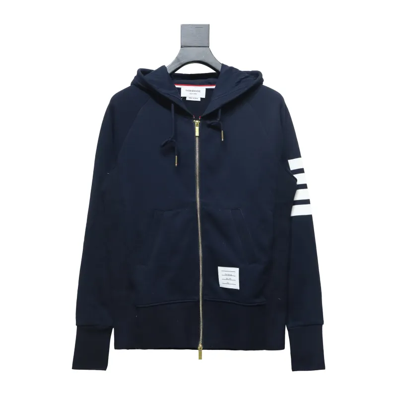 Thom Browne Classic Zip Hoodie Blue