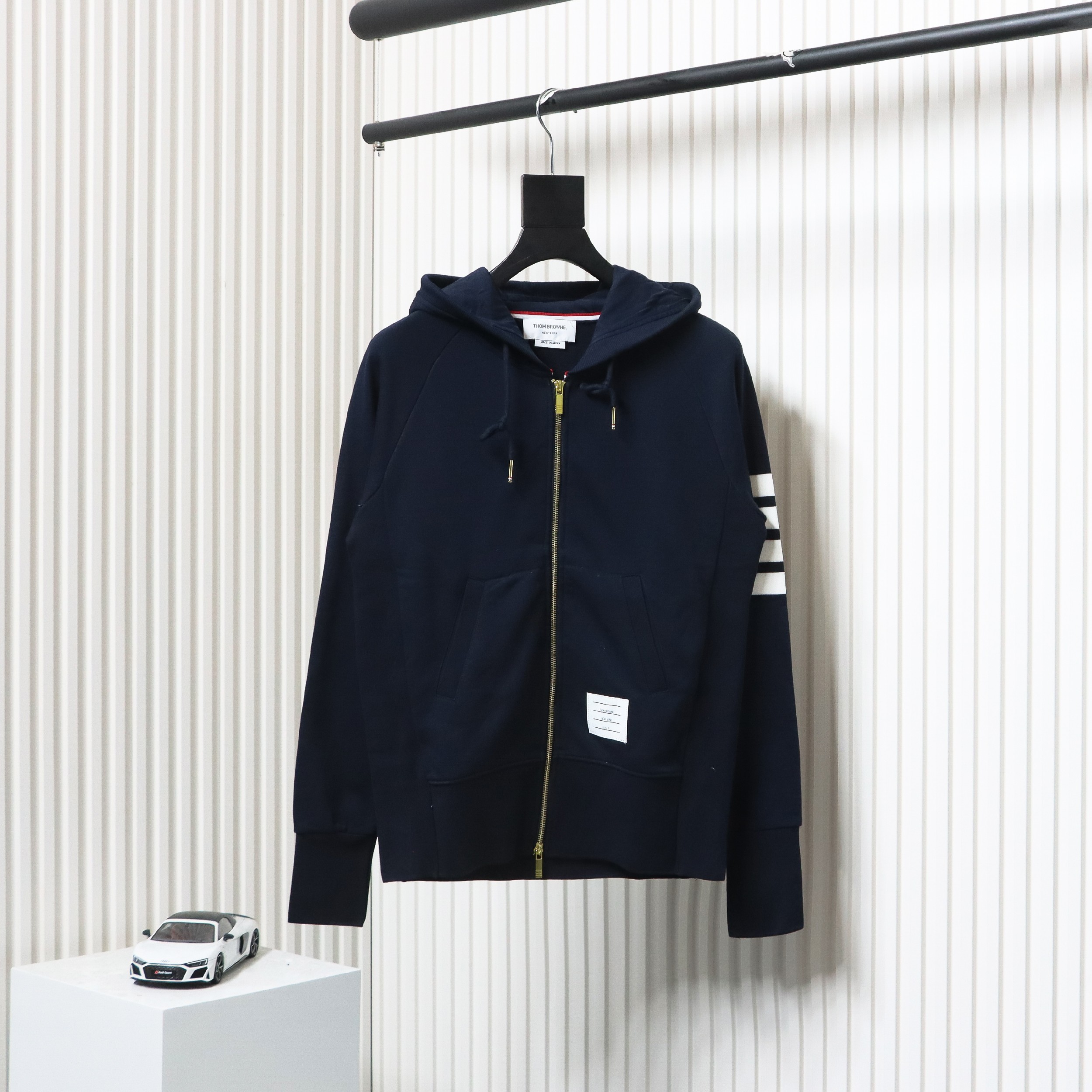 Thom Browne Classic Zip Hoodie Blue
