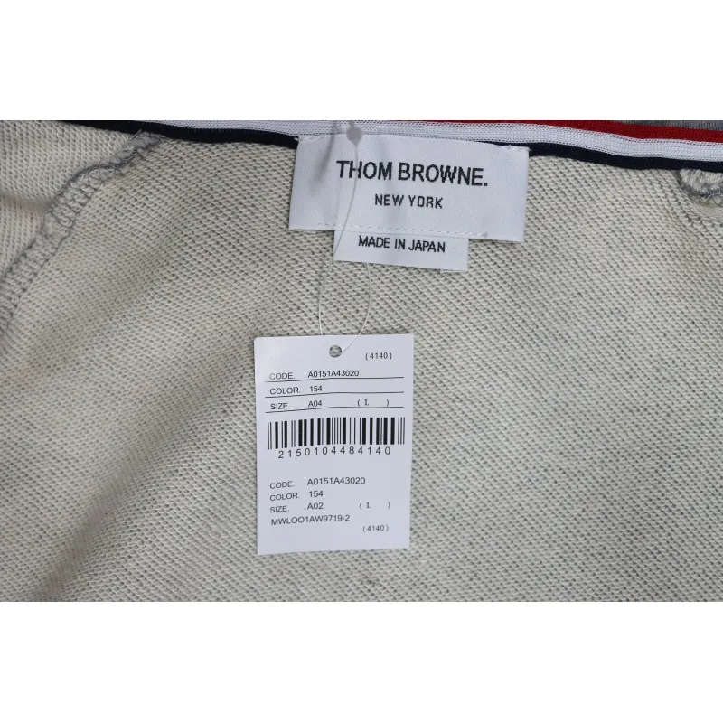 Thom Browne Classic Zip Hoodie Grey