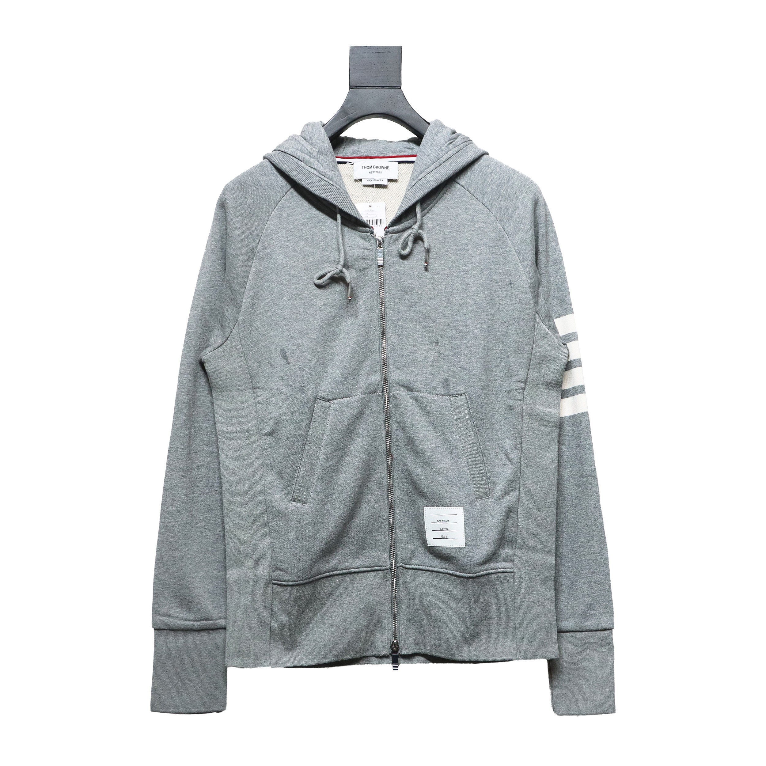 Thom Browne Classic Zip Hoodie Grey