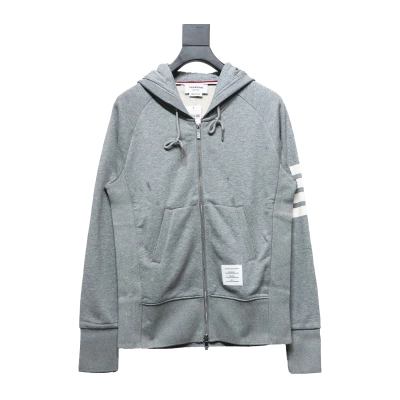 Thom Browne Classic Zip Hoodie Grey 01