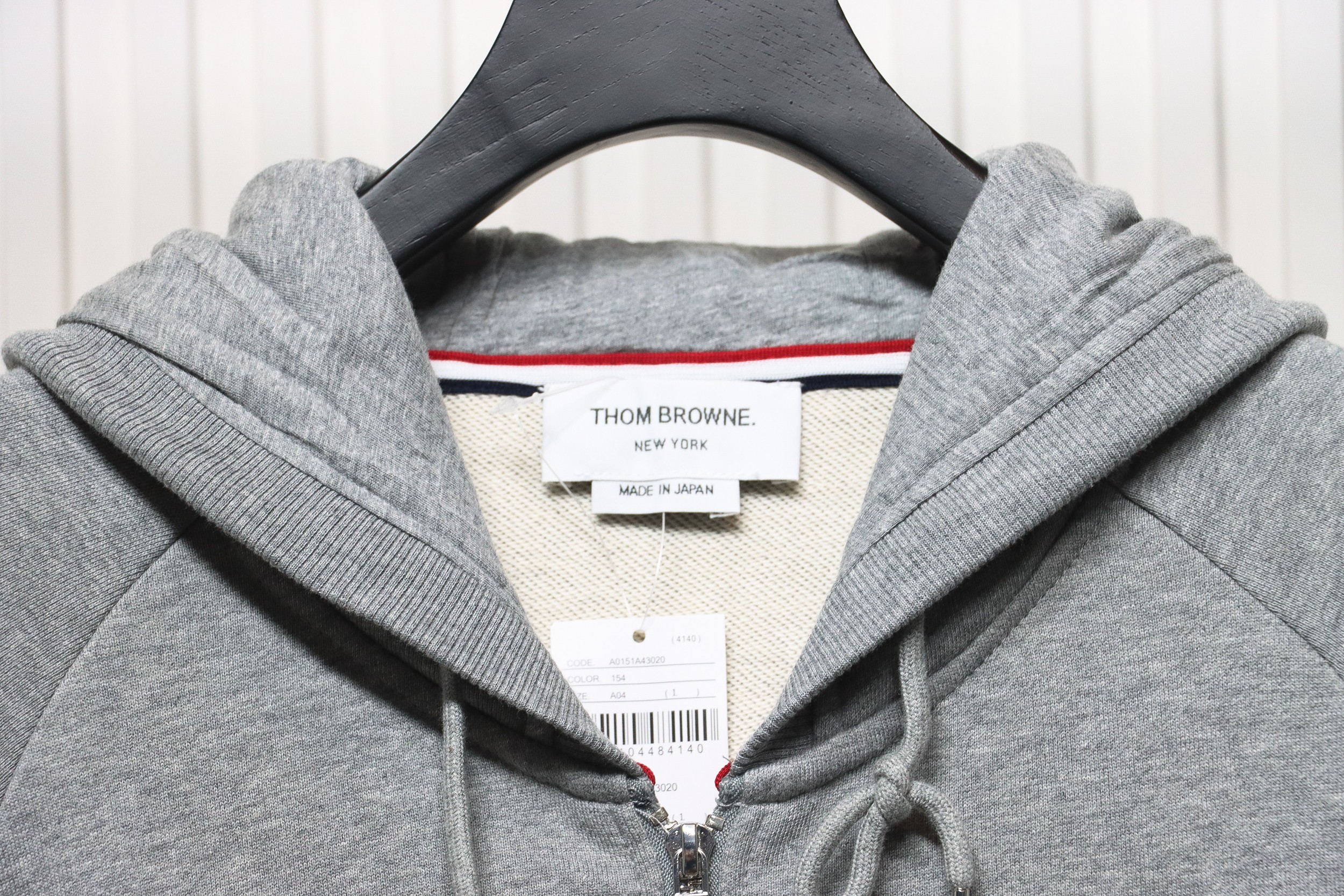 Thom Browne Classic Zip Hoodie Grey