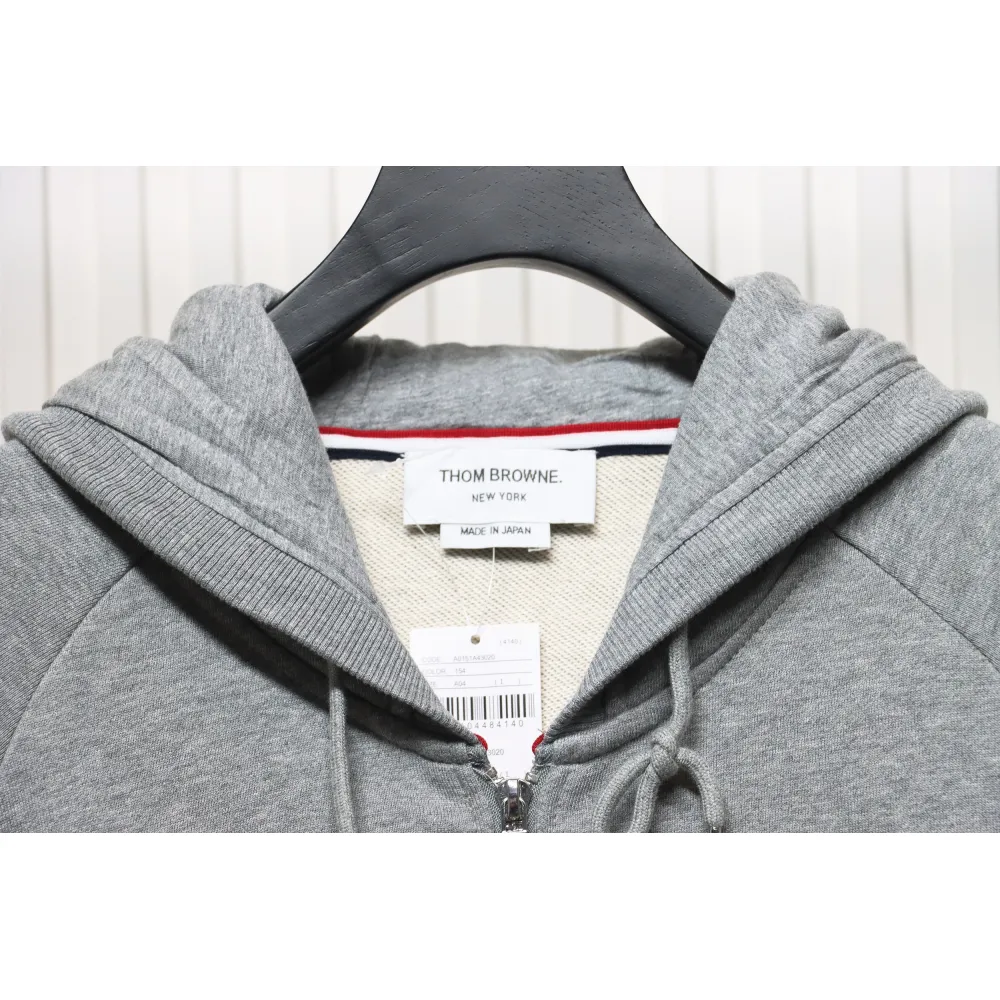 Thom Browne Classic Zip Hoodie Grey