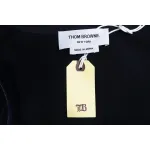 Thom Browne High Version Double Layer Four Bar Woven Stand Collar Jacket Blue