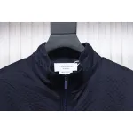 Thom Browne High Version Double Layer Four Bar Woven Stand Collar Jacket Blue