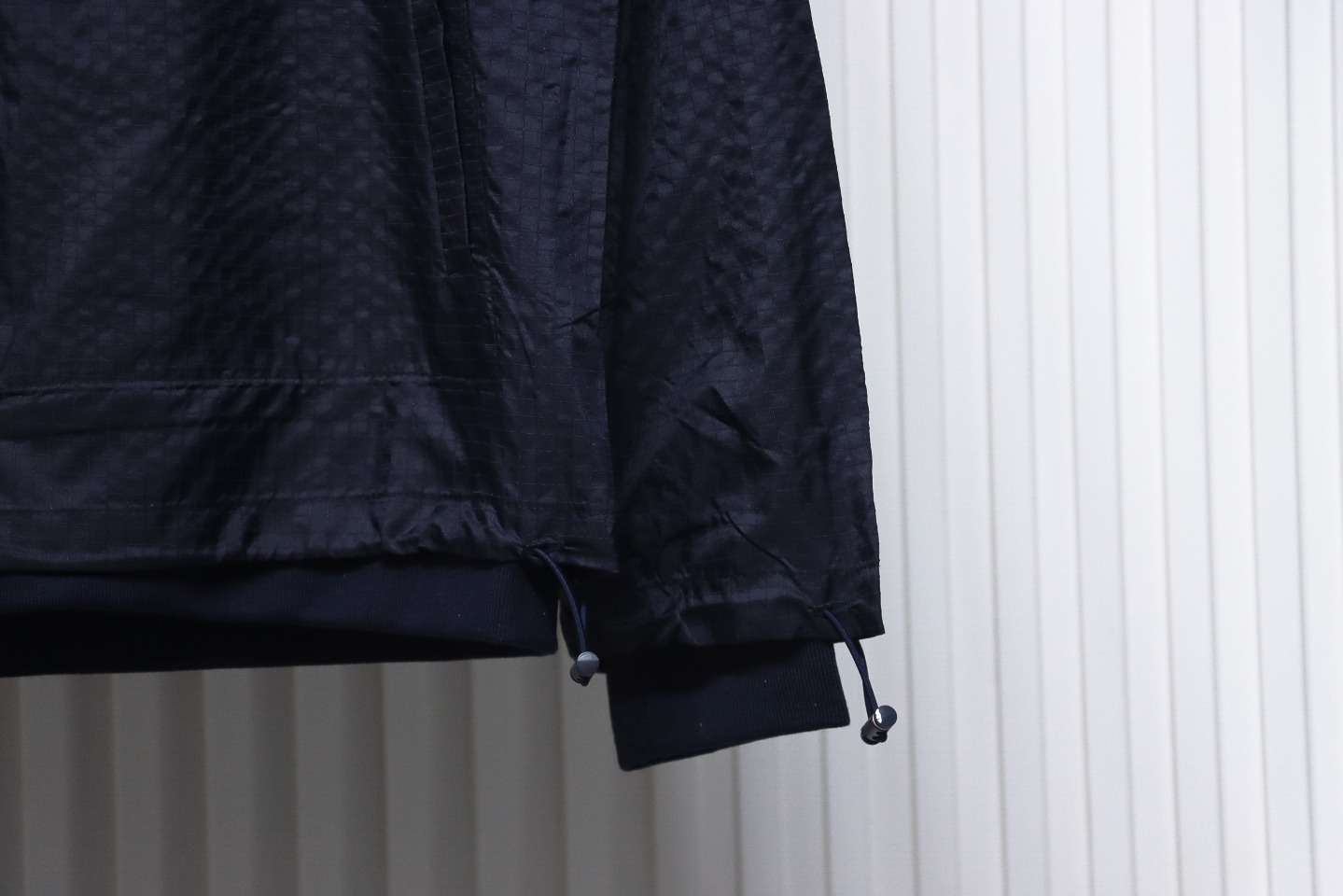 Thom Browne High Version Double Layer Four Bar Woven Stand Collar Jacket Blue