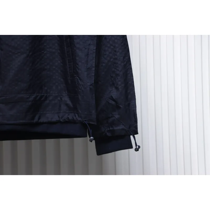 Thom Browne High Version Double Layer Four Bar Woven Stand Collar Jacket Blue