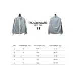 Thom Browne High Version Double Layer Four Bar Woven Stand Collar Jacket Grey