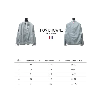 Thom Browne High Version Double Layer Four Bar Woven Stand Collar Jacket Grey 02