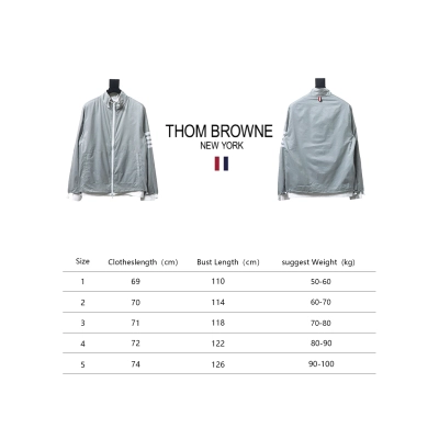 Thom Browne High Version Double Layer Four Bar Woven Stand Collar Jacket Grey 02