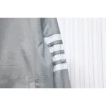 Thom Browne High Version Double Layer Four Bar Woven Stand Collar Jacket Grey