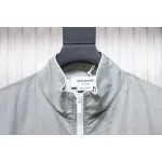 Thom Browne High Version Double Layer Four Bar Woven Stand Collar Jacket Grey