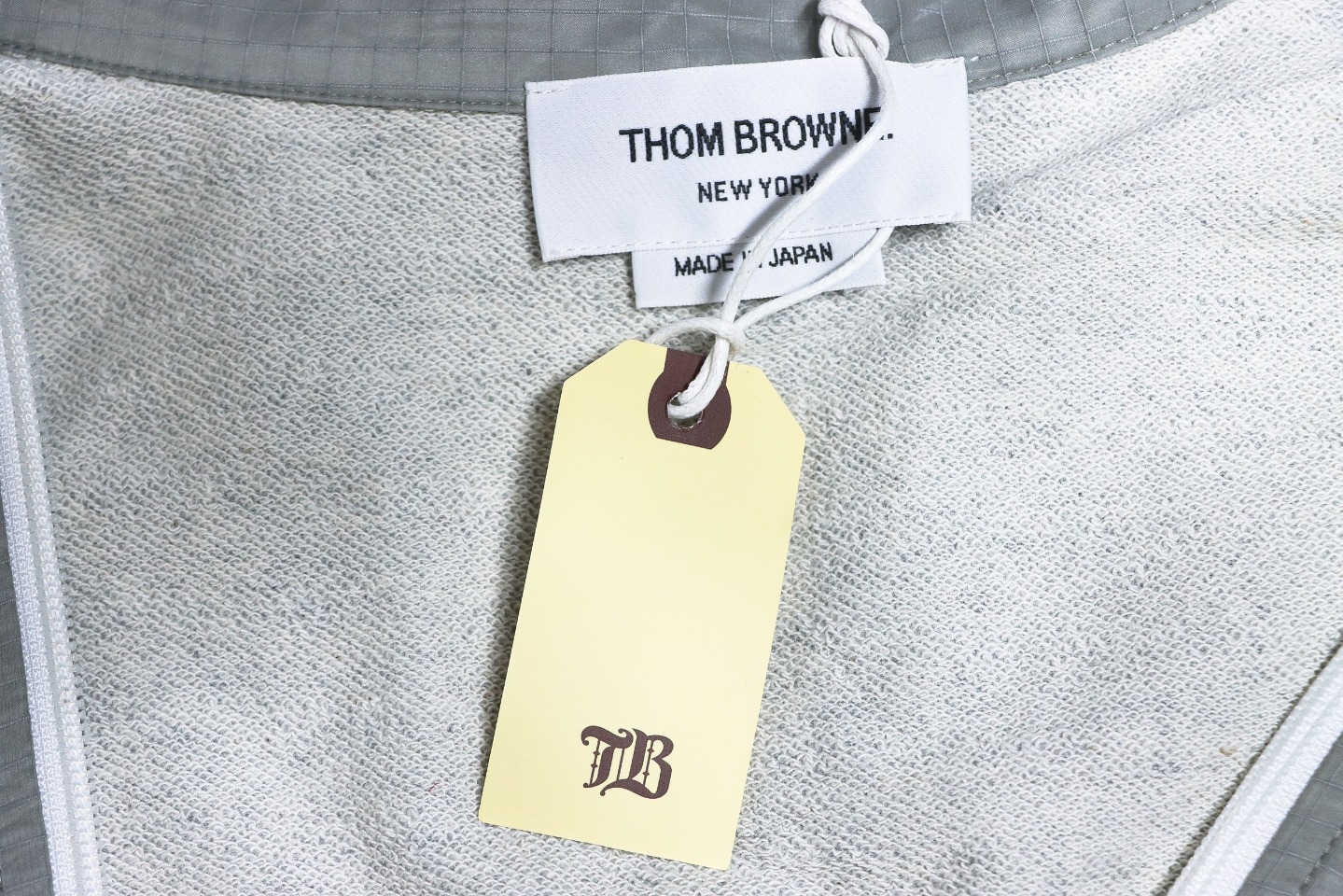 Thom Browne High Version Double Layer Four Bar Woven Stand Collar Jacket Grey