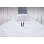 Thom Browne High Version Double Layer Four Bar Woven Stand Collar Jacket White