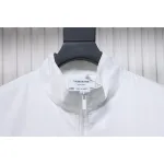 Thom Browne High Version Double Layer Four Bar Woven Stand Collar Jacket White