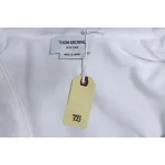 Thom Browne High Version Double Layer Four Bar Woven Stand Collar Jacket White