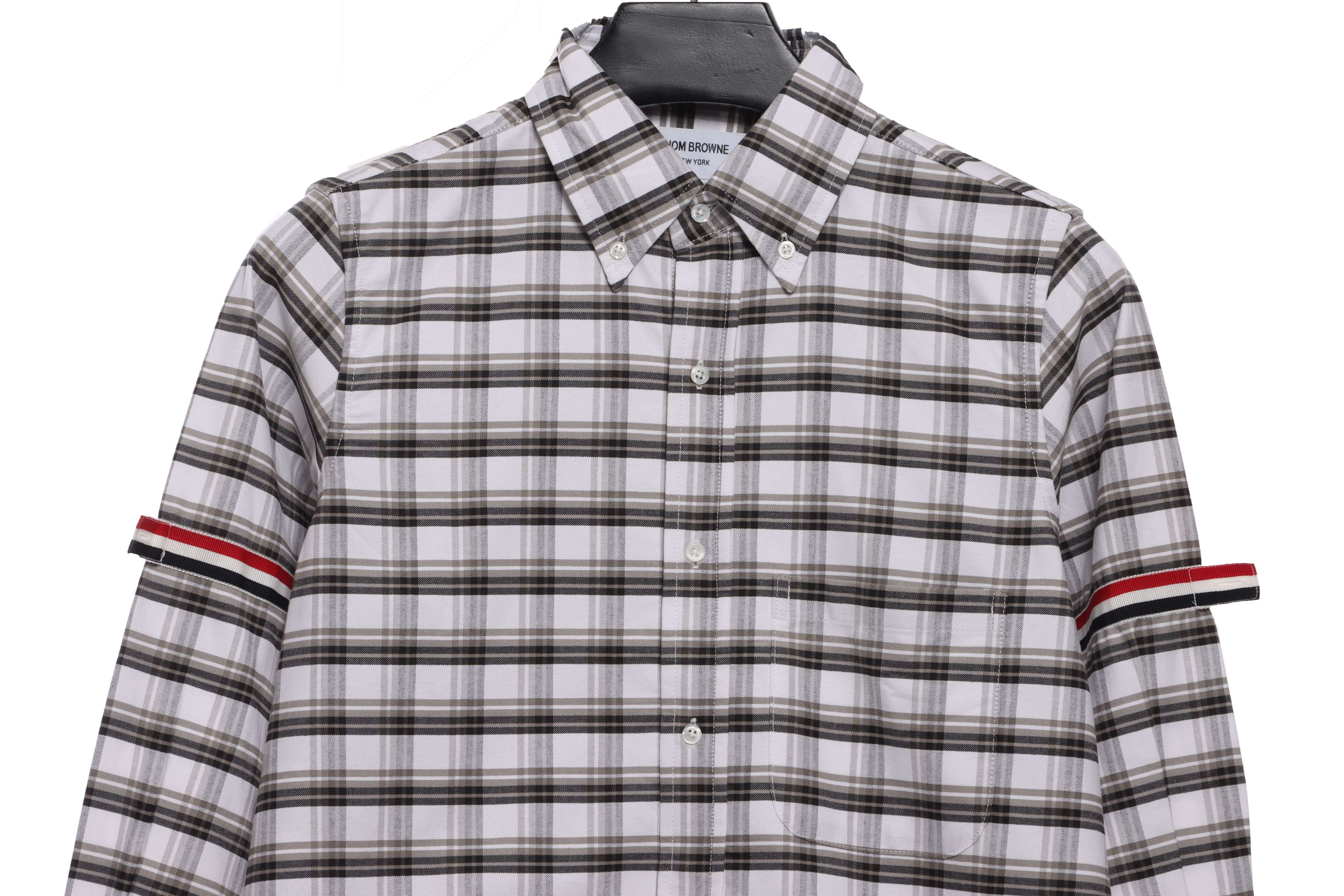 Thom Browne Plaid Long Sleeve Shirt