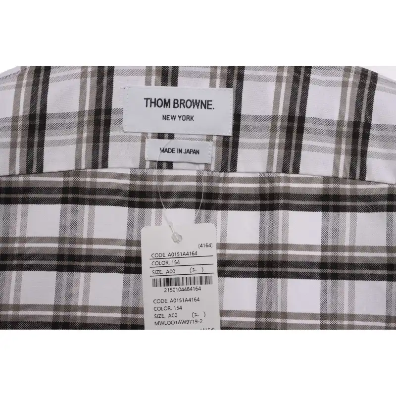 Thom Browne Plaid Long Sleeve Shirt