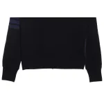 Thom Browne Special Offer Classic Contrast Color Yarn-Dyed Zip-Up Hoodie Black