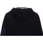 Thom Browne Special Offer Classic Contrast Color Yarn-Dyed Zip-Up Hoodie Black