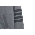 Thom Browne Special Offer Classic Contrast Color Yarn-Dyed Zip-Up Hoodie Grey