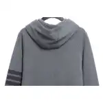 Thom Browne Special Offer Classic Contrast Color Yarn-Dyed Zip-Up Hoodie Grey