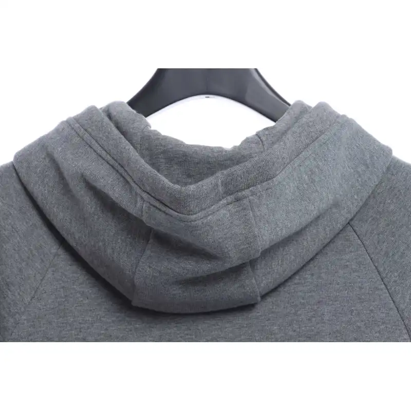 Thom Browne Special Offer Classic Contrast Color Yarn-Dyed Zip-Up Hoodie Grey