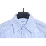 Thom Browne Special Offer Three-Stripe Webbing Blend Long-Seeved Shirt Blue