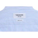 Thom Browne Special Offer Three-Stripe Webbing Blend Long-Seeved Shirt Blue