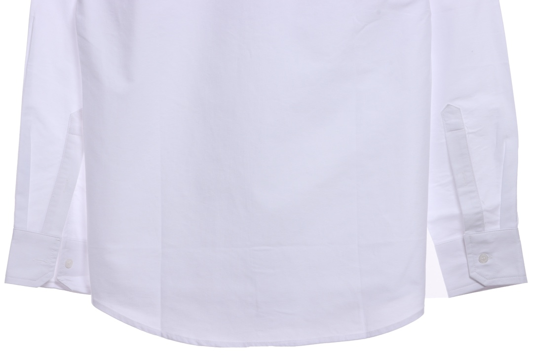 Thom Browne Special Offer Three-Stripe Webbing Blend Long-Seeved Shirt White