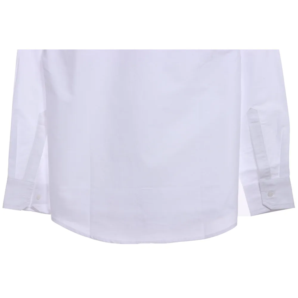 Thom Browne Special Offer Three-Stripe Webbing Blend Long-Seeved Shirt White