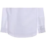 Thom Browne Special Offer Three-Stripe Webbing Blend Long-Seeved Shirt White