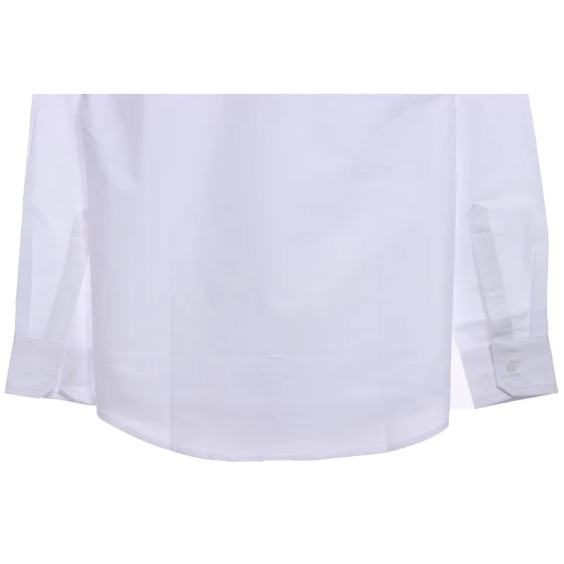 Thom Browne Special Offer Three-Stripe Webbing Blend Long-Seeved Shirt White