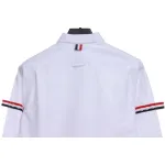 Thom Browne Special Offer Three-Stripe Webbing Blend Long-Seeved Shirt White