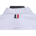 Thom Browne Special Offer Three-Stripe Webbing Blend Long-Seeved Shirt White