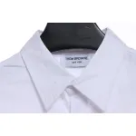 Thom Browne Special Offer Three-Stripe Webbing Blend Long-Seeved Shirt White