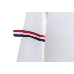 Thom Browne Special Offer Three-Stripe Webbing Blend Long-Seeved Shirt White