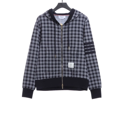 Thom Browne Special Price Jacquard Zip Hoodie Blue 01