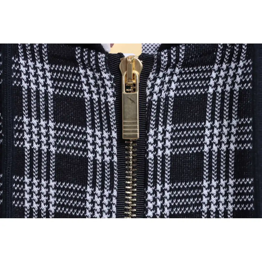 Thom Browne Special Price Jacquard Zip Hoodie Blue