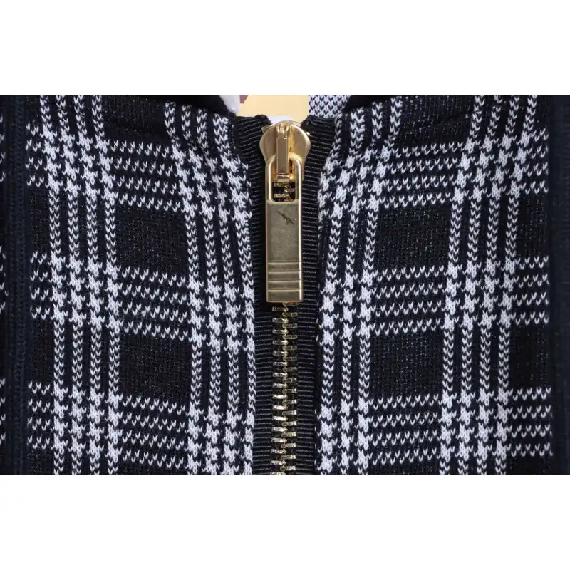 Thom Browne Special Price Jacquard Zip Hoodie Blue