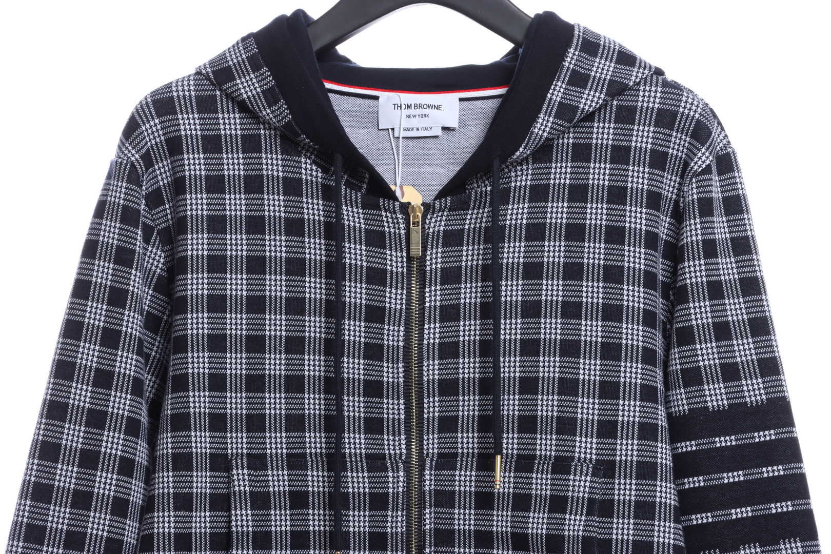 Thom Browne Special Price Jacquard Zip Hoodie Blue