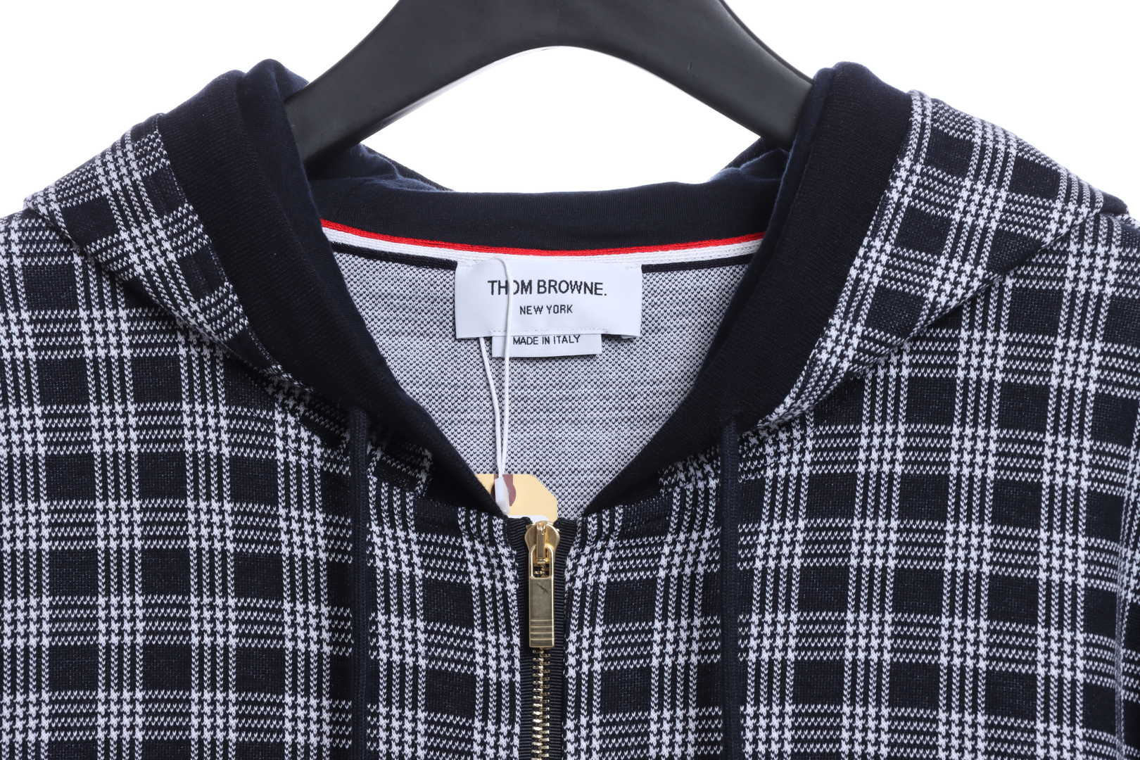 Thom Browne Special Price Jacquard Zip Hoodie Blue