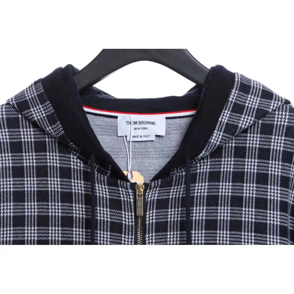 Thom Browne Special Price Jacquard Zip Hoodie Blue