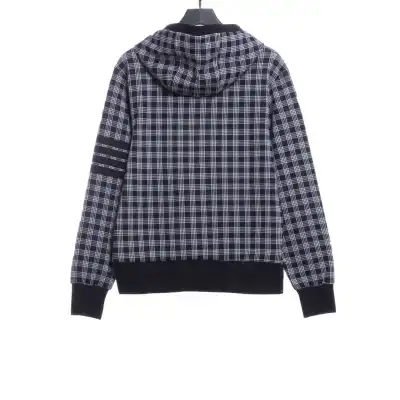 Thom Browne Special Price Jacquard Zip Hoodie Blue 02