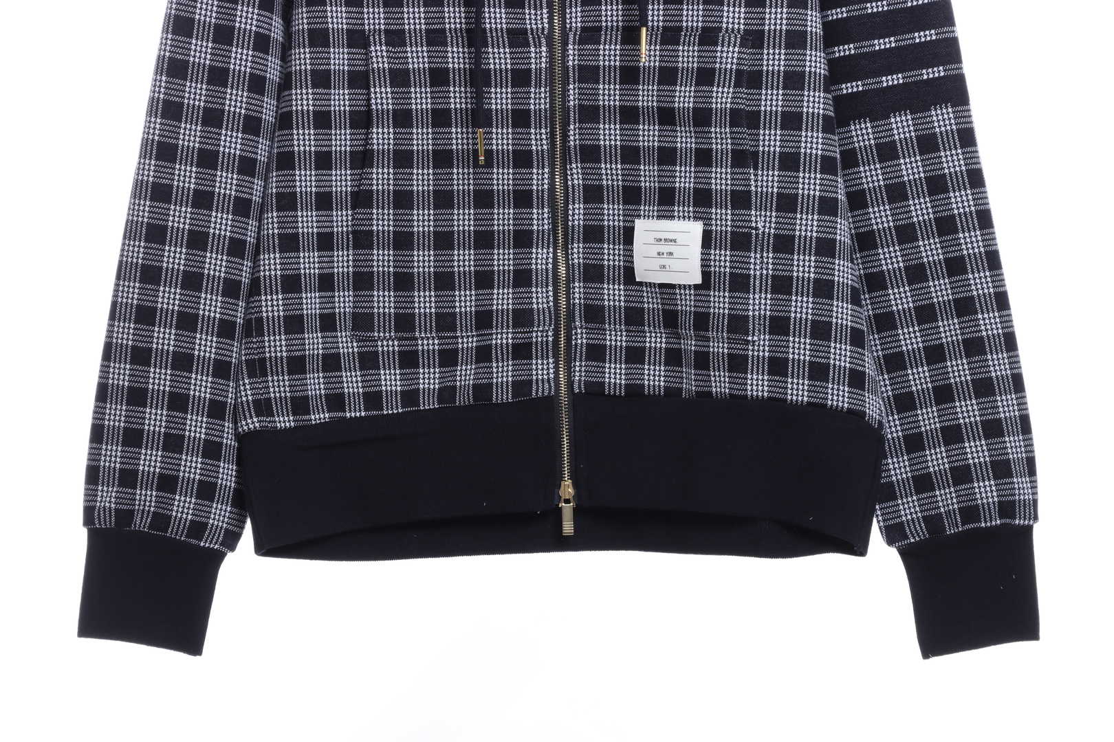 Thom Browne Special Price Jacquard Zip Hoodie Blue