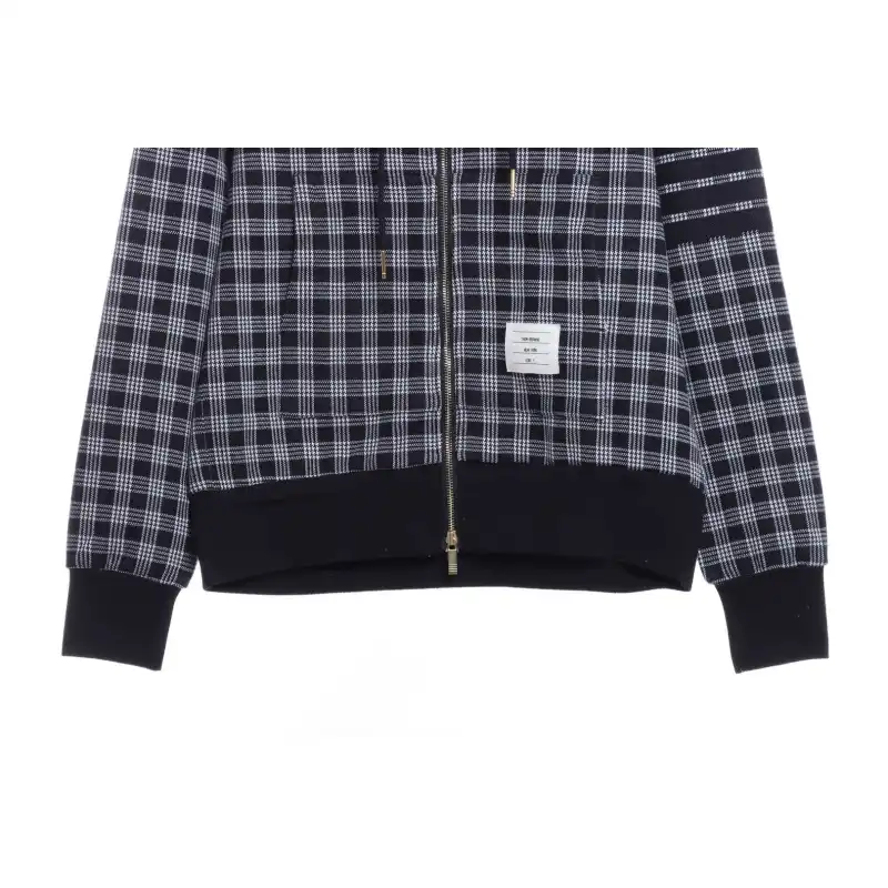 Thom Browne Special Price Jacquard Zip Hoodie Blue